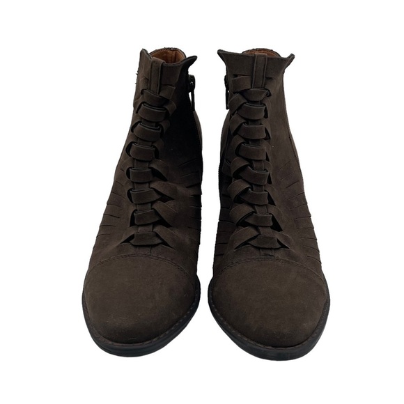 Mossimo Supply Co. Brown Suede Heeled Ankle Boots Size 7 1/2 Women's - Picture 3 of 9